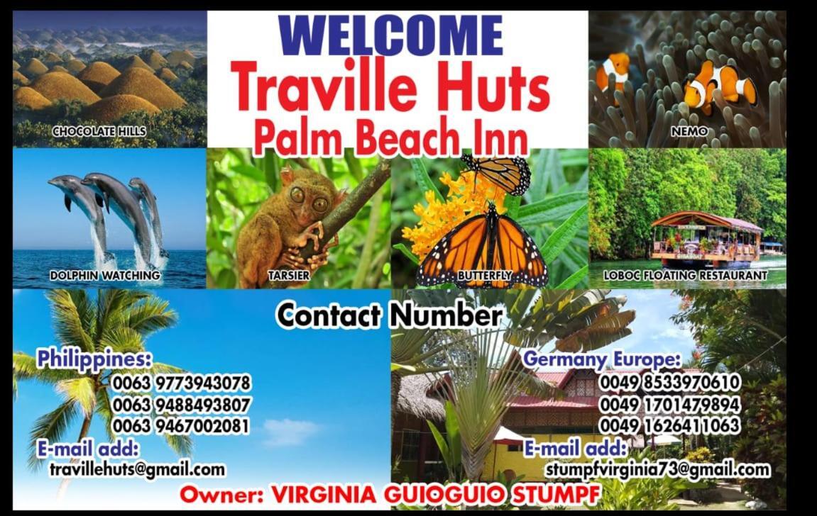 Traville Huts Palm Beach Inn Panglao Exterior foto